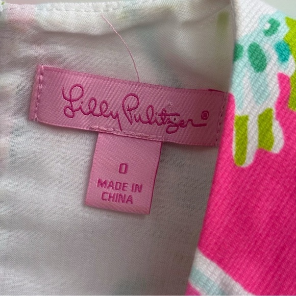 Lilly Pulitzer Cathy Sleeveless Dress Sz 0 Flamingo Pink Don't Give a Cluck - Picture 6 of 9
